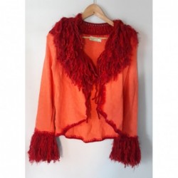 Cardigan Bohemian Style Farbe orange rot